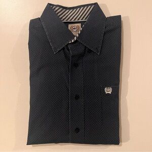 Cinch Men's Classic Fit Button Down Shirt - Navy Polka Dot